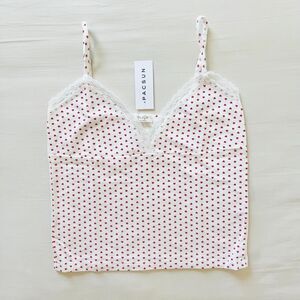 BNWT Brandy Melville/John Galt lace red heart amara tank with John Galt Label